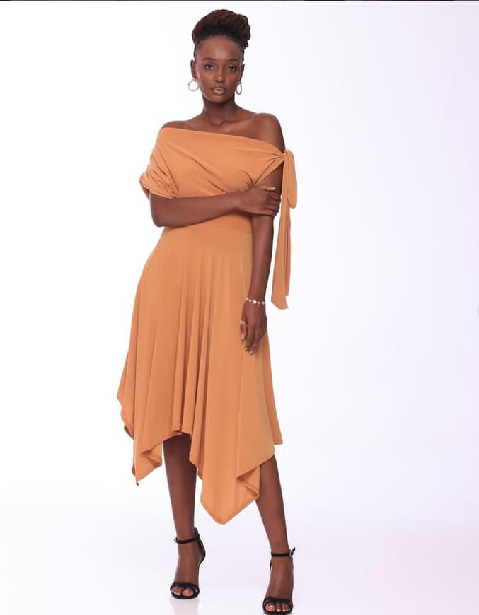 STW asymmetric maxi dress.